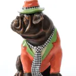Stylish Bulldog in Suit Sculpture (Handmade)