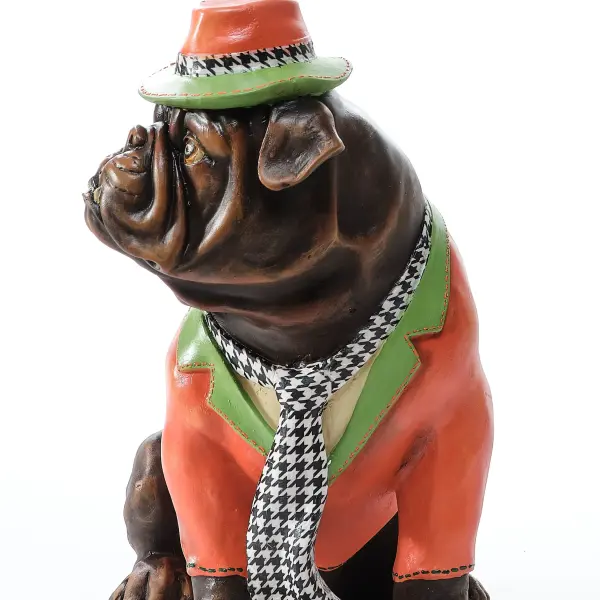 Stylish Bulldog in Suit Sculpture (Handmade)