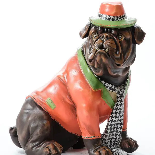 Stylish Bulldog in Suit Sculpture (Handmade)