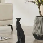 Glossy Black Panther Sculpture (Handmade)