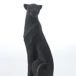 Glossy Black Panther Sculpture (Handmade)
