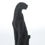 Glossy Black Panther Sculpture (Handmade)