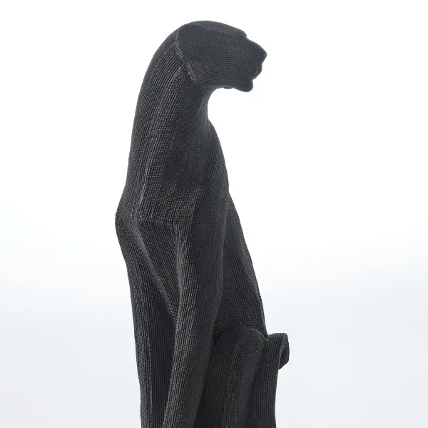 Glossy Black Panther Sculpture (Handmade)