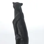 Glossy Black Panther Sculpture (Handmade)
