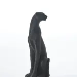Glossy Black Panther Sculpture (Handmade)