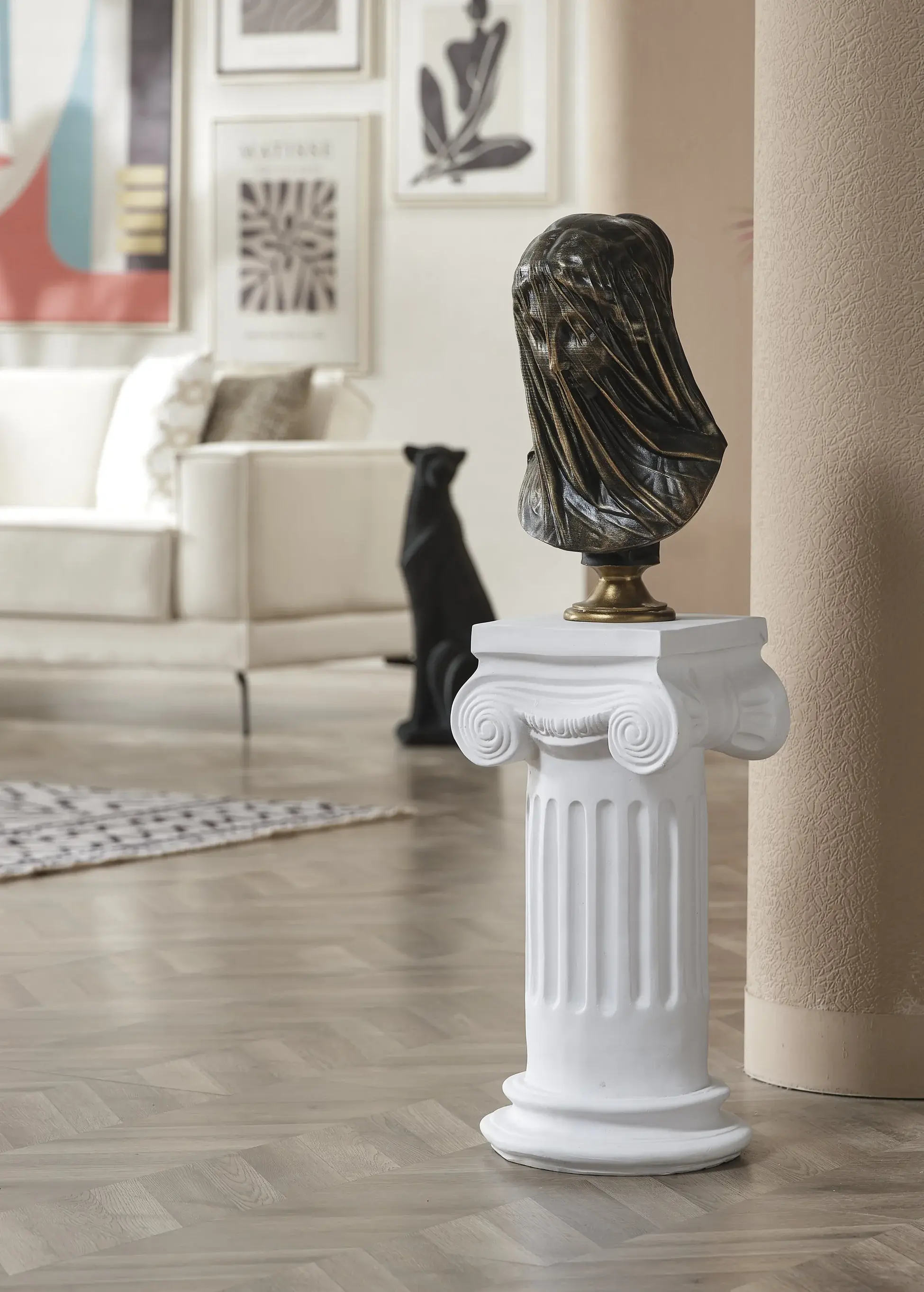 Ferozzi Elegant Corinthian Column Pedestal  (Handmade)