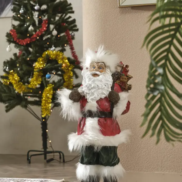 Red Saint Nicholas Sculpture - Statue (Handmade) Large