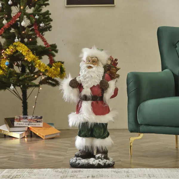 Red Saint Nicholas Sculpture - Statue (Handmade) Large