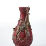 Red Giraffe Vase Statue 16.5 (Handmade)