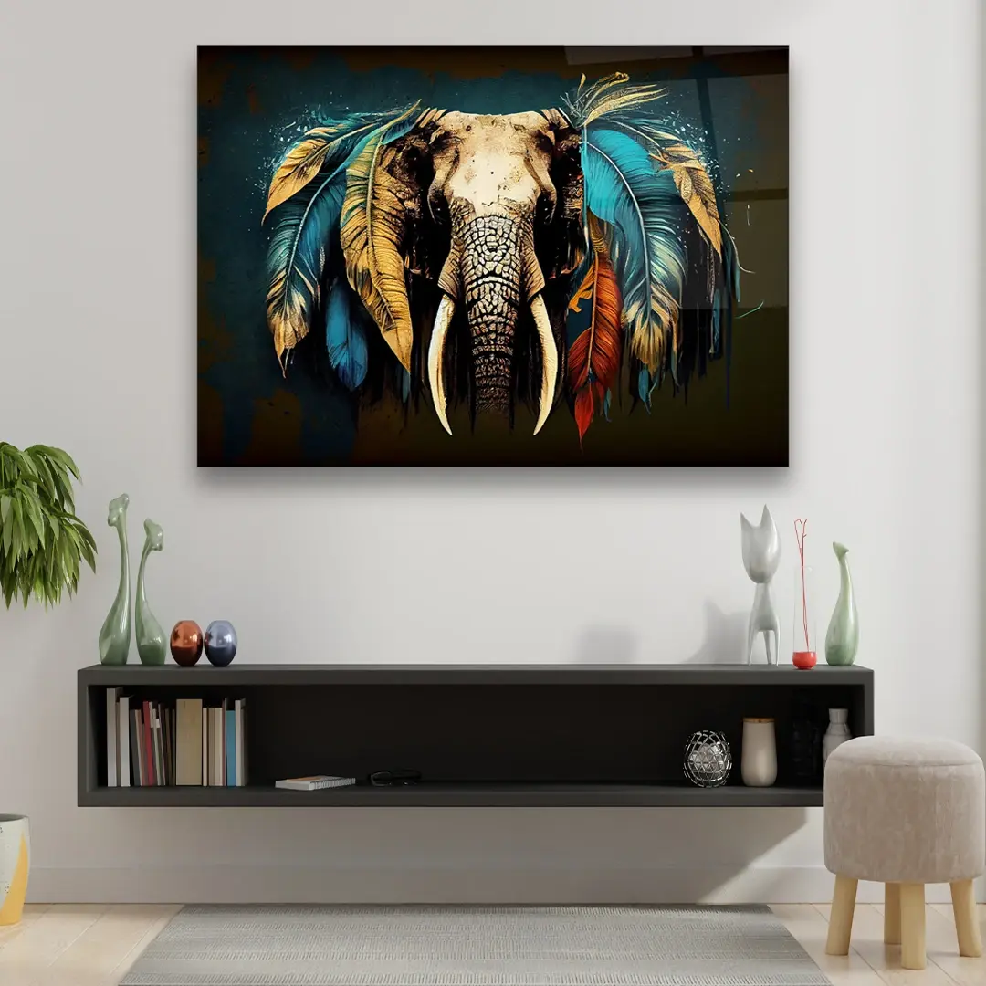 Elephant Manipulation - Horizontal Wall Glass Art