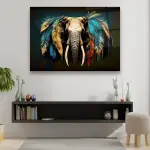Elephant Manipulation - Horizontal Wall Glass Art