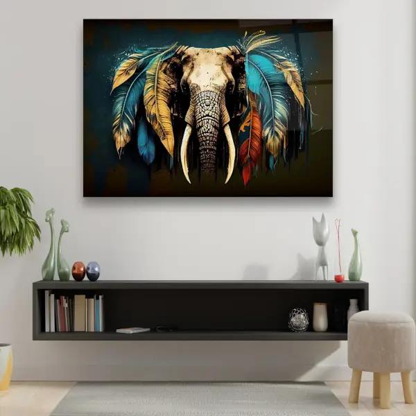 Elephant Manipulation - Horizontal Wall Glass Art