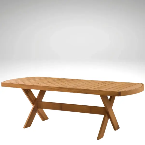 Austin Iroko Garden and Patio Dining Set (The set consists of one table and eight chairs.(8+1)