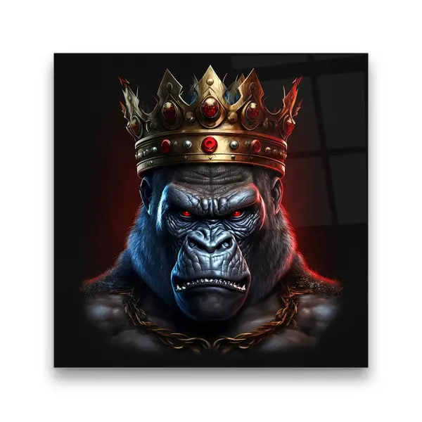 King Gorilla - Square Glass Art