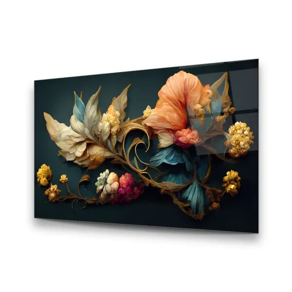 Dried Flower - Horizontal Glass Art