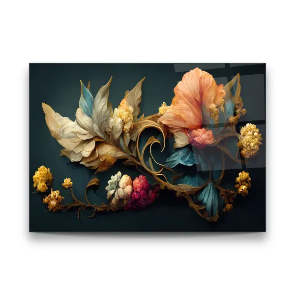 Dried Flower - Horizontal Glass Art