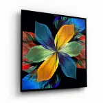 Flower Abstraction Illustration - Square Glass Art