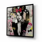 Hot Girl - Square Glass Art