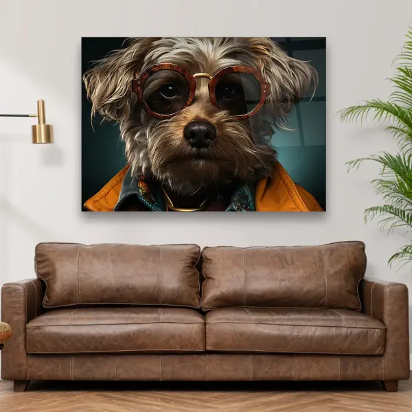 Fashion Dog - Horizontal Glass Art
