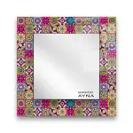 Tile Patterned Glass Mirror  Three Piece Set Kusadasi - Square