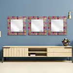 Tile Patterned Glass Mirror  Three Piece Set Kusadasi - Square