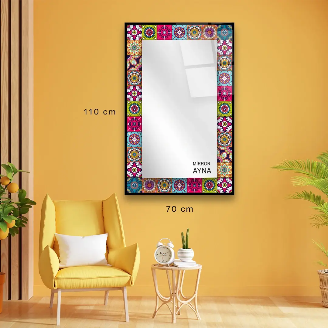 Tile Patterned Glass Mirror Kusadasi - Rectangle 5