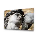 Michelangelo Davud Statue - Horizontal Wall Glass Art