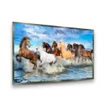 Water Horses - Premium Tempered Glass Wall Art Horizontal