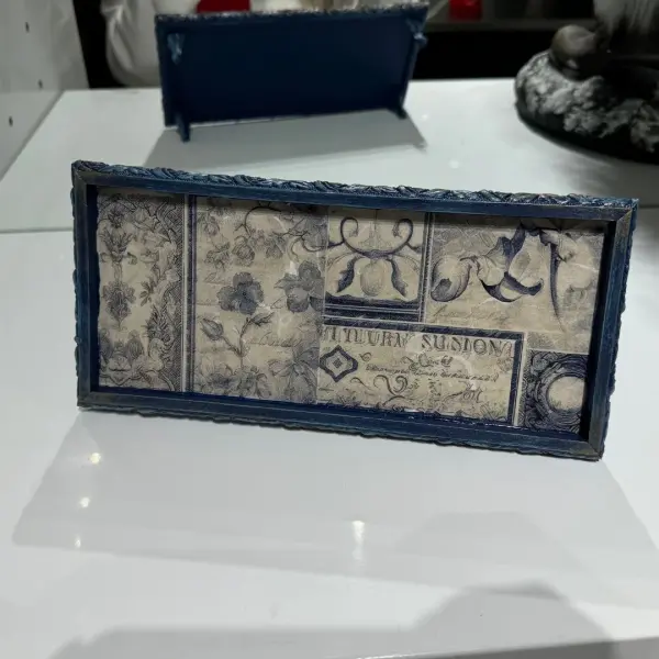 Handmade Decorative Coffee & Tea Serving Tray - Elegant Design for Special Occasions - Blue