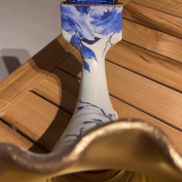 Decorated Gramophone Phone Speaker 13.7 (Handmade)