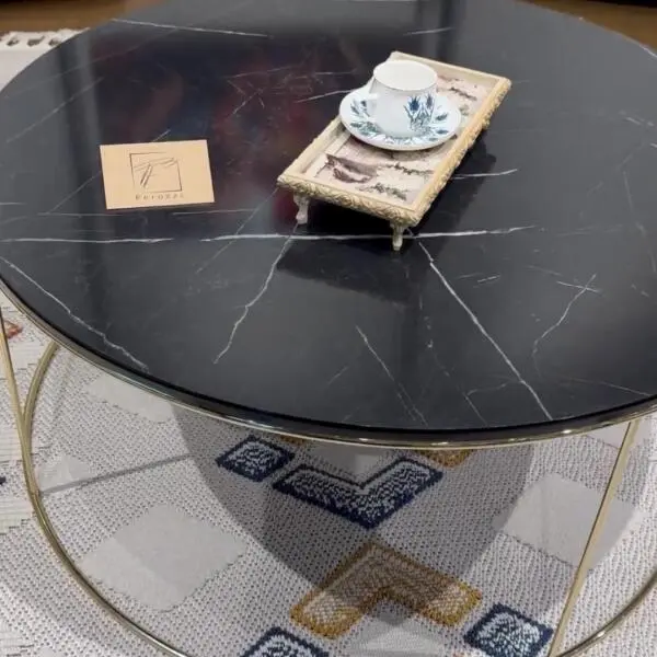 Ferozzi KA-7 Black Coffee Table GOLD LEG