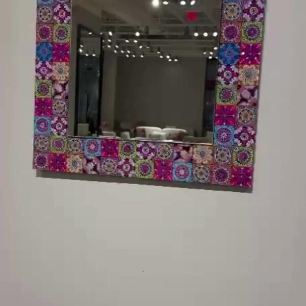 Tile Patterned Glass Mirror  Datca - Rectangle 3