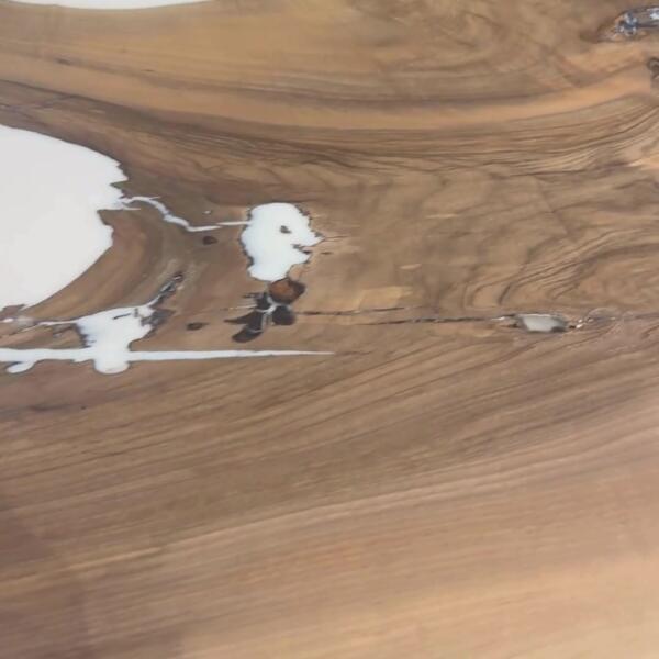 Walnut Epoxy Dining Table - Handcrafted Masterpiece | 75" x 35" x 30"