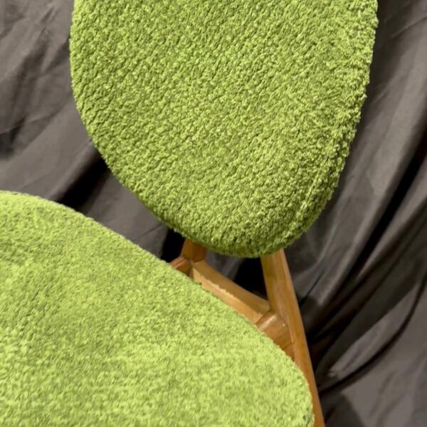 Ferozzi Handmade Mustard Green Chair with Walnut Frame | Modern Accent Seating