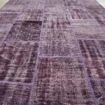 Purple Patchwork Rug – Modern Handstitched Area Carpet