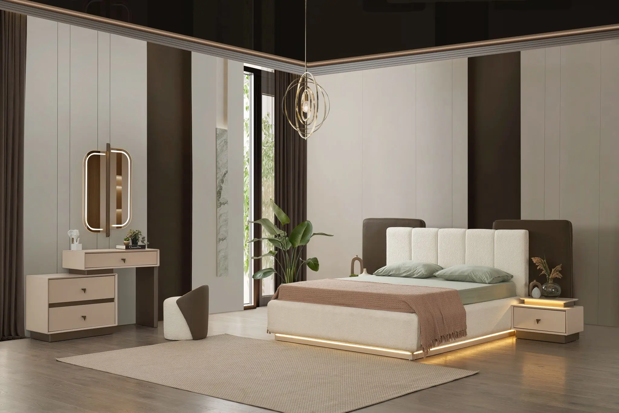 Riva Base and Headboard (With Nightstands)