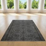 Smoky Elegance Rug – Handwoven Dark Grey Vintage Carpet