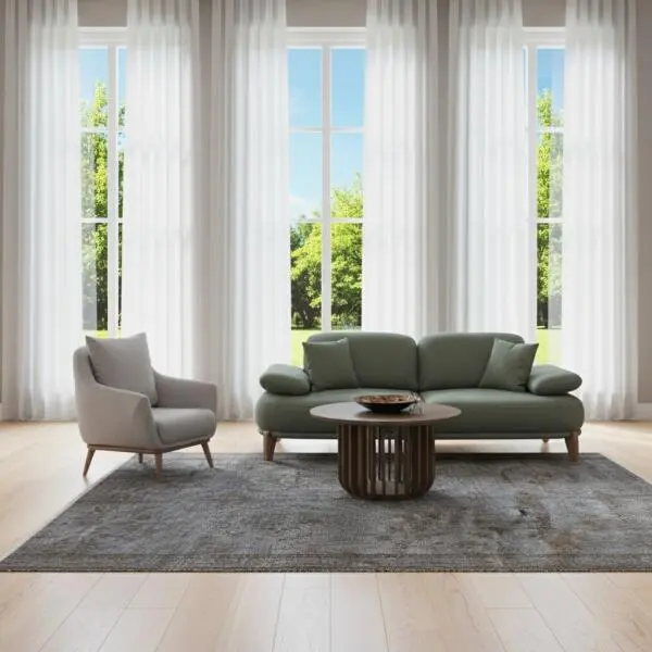 Smoky Elegance Rug – Handwoven Dark Grey Vintage Carpet