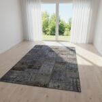 Steel Harmony Patchwork Rug – Handmade Grey & Smoke Tones Carpet