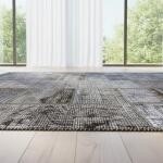 Steel Harmony Patchwork Rug – Handmade Grey & Smoke Tones Carpet