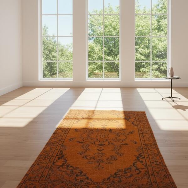 Terracotta Muse Rug – Handmade Burnt Orange Vintage Carpet