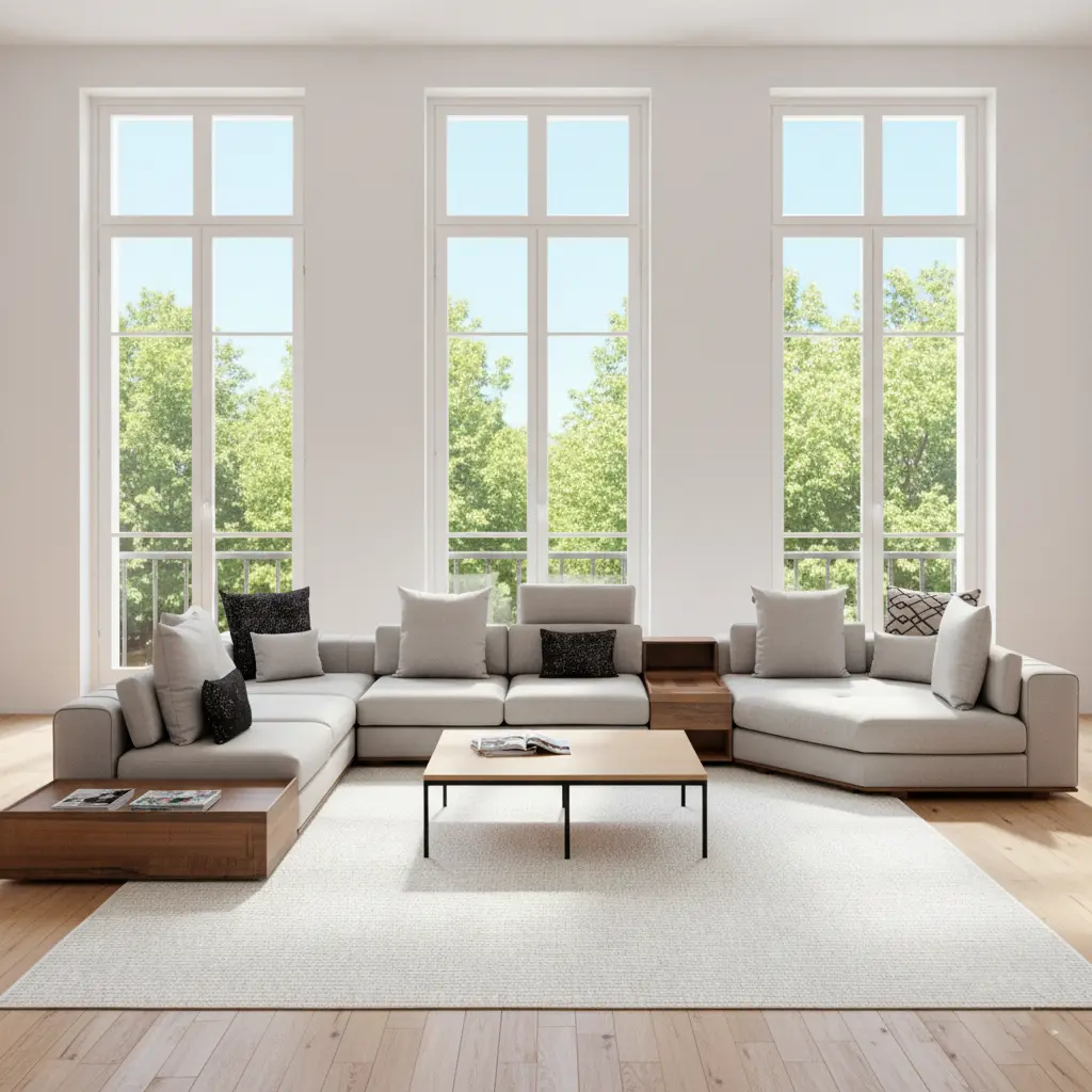 Textured Light Gray Area Rug – Minimalist Scandinavian Neutral Design