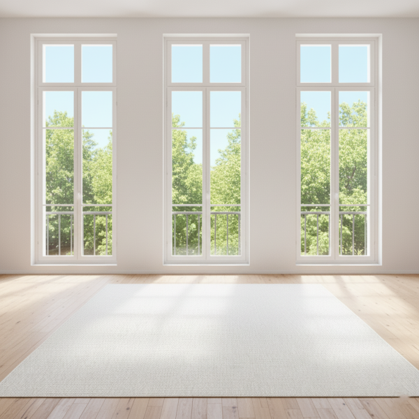 Textured Light Gray Area Rug – Minimalist Scandinavian Neutral Design