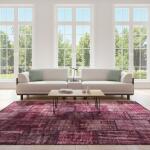 Velvet Plum Patchwork Rug – Handmade Purple & Burgundy Carpet