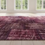 Velvet Plum Patchwork Rug – Handmade Purple & Burgundy Carpet
