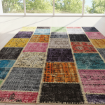 Vibrant Mosaic Patchwork Rug – Multicolor Handmade Carpet