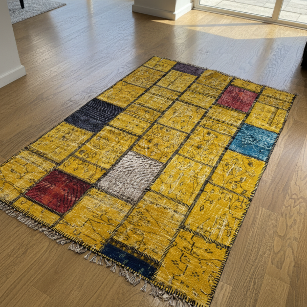 Vintage Beige Oriental Patchwork Rug