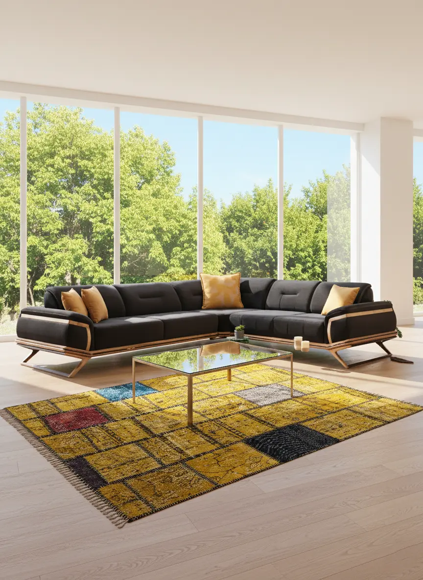 Vintage Beige Oriental Patchwork Rug