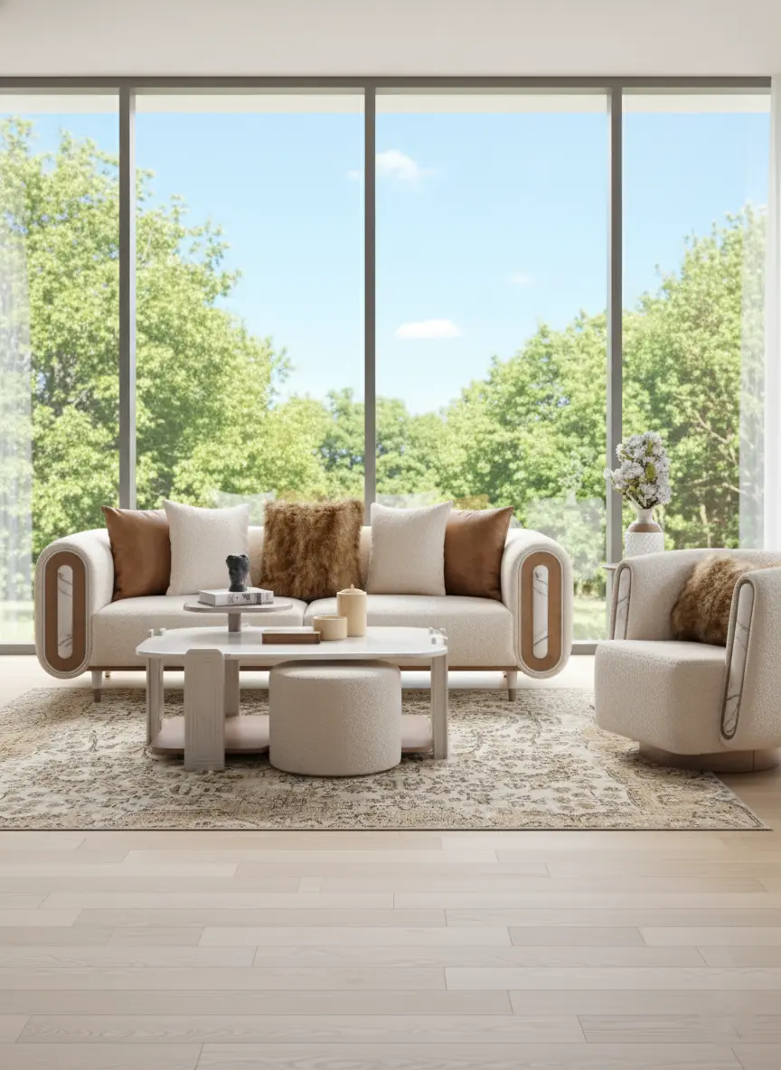 Vintage Beige Persian Rug – Classic Floral Medallion Design