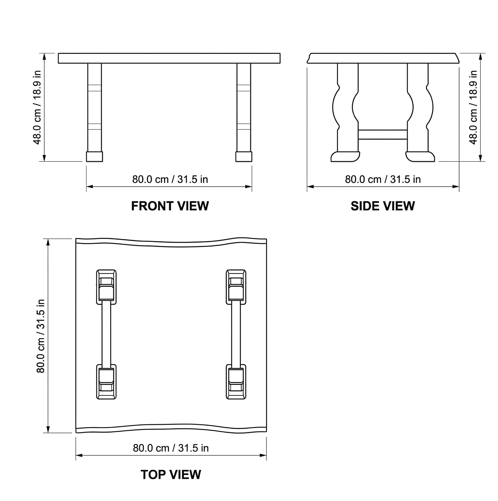 Artisan Flow Mulberry Epoxy Table dimensions